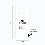 Sacola Personalizada Plástica 25x35 Alça Camiseta - Branca ou Preta, 500