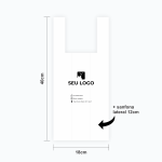 Sacola Personalizada Plástica 30x40 Alça Camiseta - Branca ou Preta, 1000