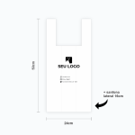 Sacola Personalizada Plástica 40×50 Alça Camiseta - Branca ou Preta, 1000