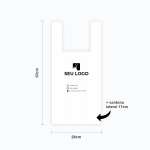 Sacola Personalizada Plástica 45×60 Alça Camiseta - Branca ou Preta, 1000