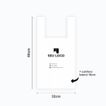 Sacola Personalizada Plástica 50×60 Alça Camiseta - Branca ou Preta, 1000