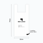 Sacola Personalizada Plástica 50×70 Alça Camiseta - Branca ou Preta, 1000