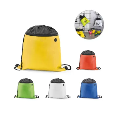 Sacola Tipo Mochila em 210d Com Bolso Frontal Com Ziper