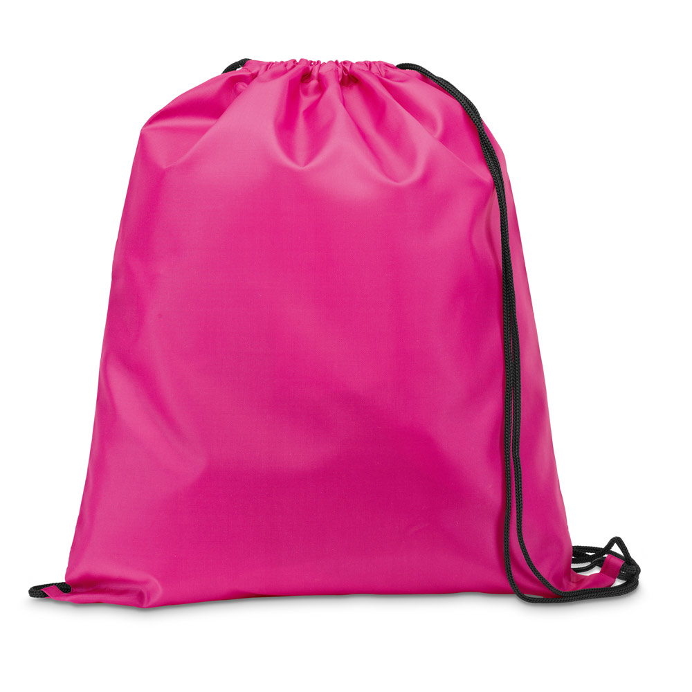 Sacola tipo mochila em 210D com cordões em preto