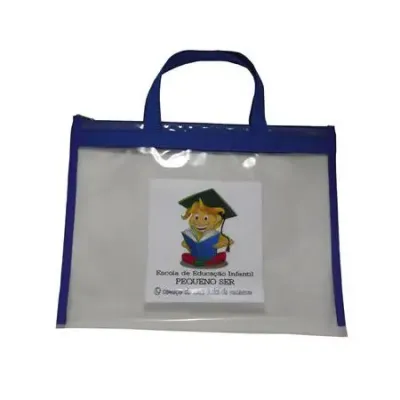Sacola Tipo Pasta Envelope Confeccionada em Pvc Cristal 030 mm