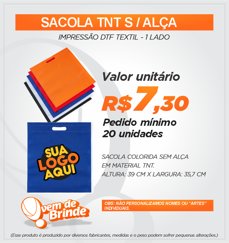 Sacola TNT S/Alça