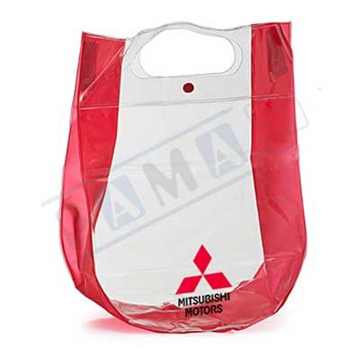 Sacola transparente personalizada com botão de pressão de plástico