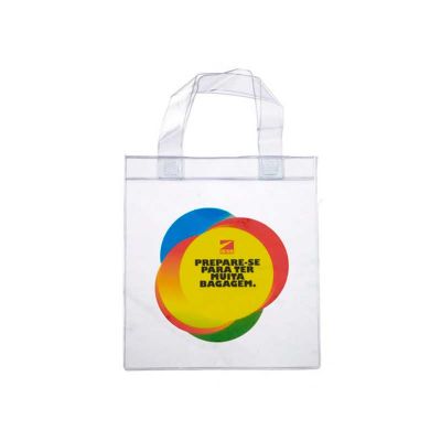 Sacolas Promocionais em Pvc 020mm Com Impressao da Logomarca em Silkscreen Nas Medidas de 35 x 40c