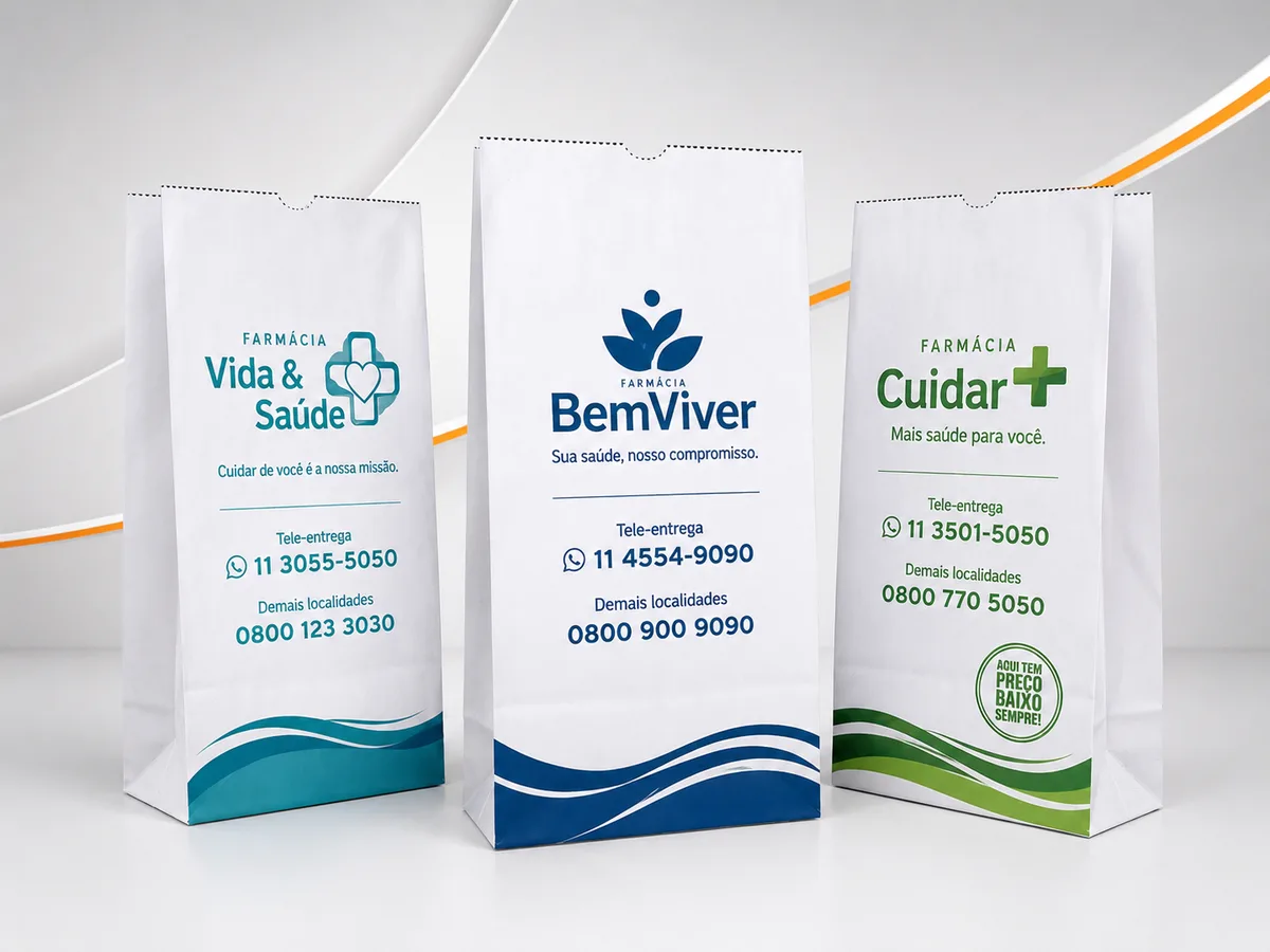 Sacos de Papel Kraft para Farmácias