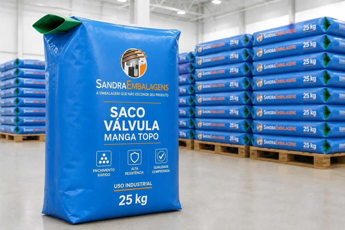 Sacos de Polietileno Valvulado com Válvula Topo