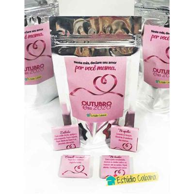 Saquinho Outubro Rosa Chocolate Personalizado