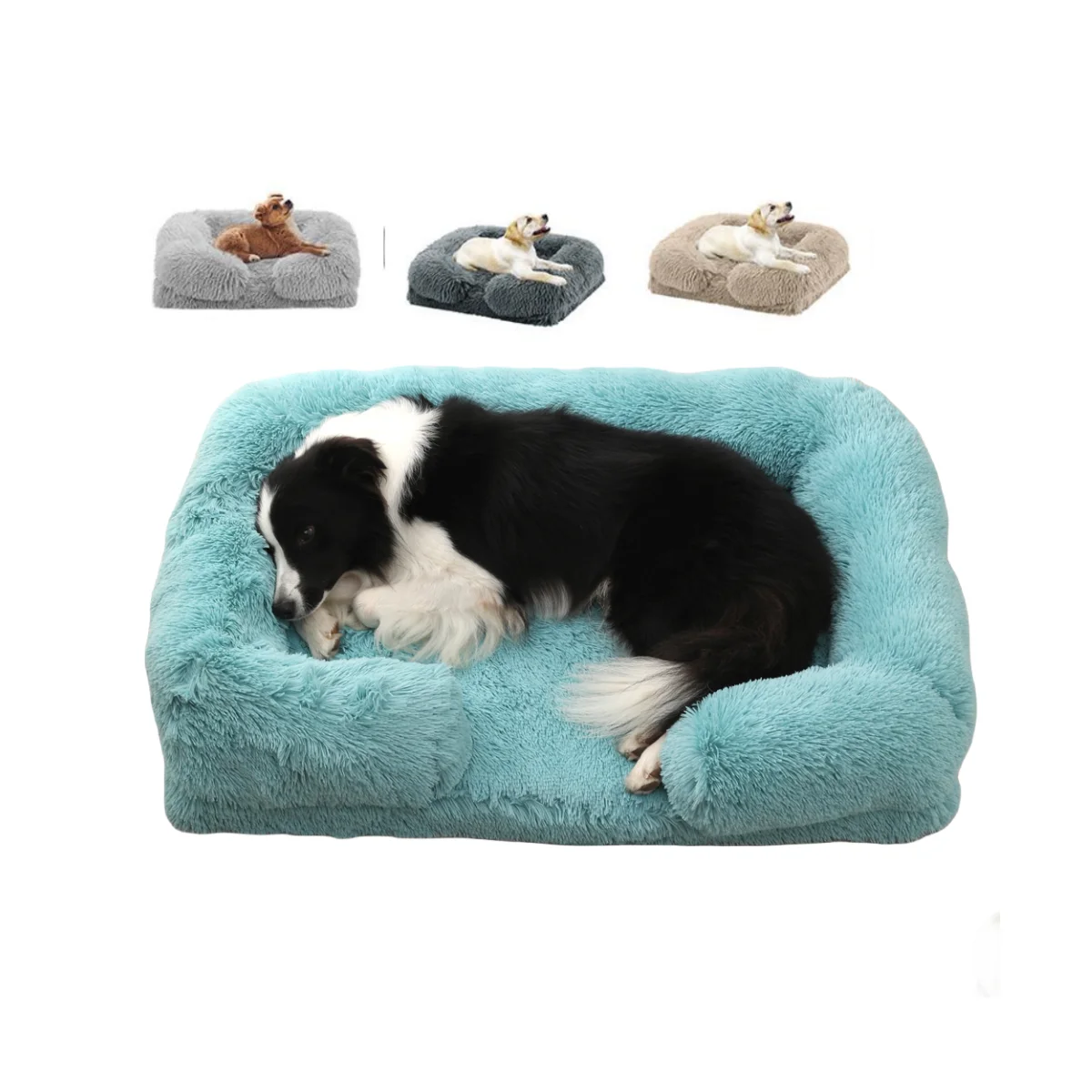 Sofá ortopédico com espuma de memória e tampa lavável, cama calmante e segura para cães grandes