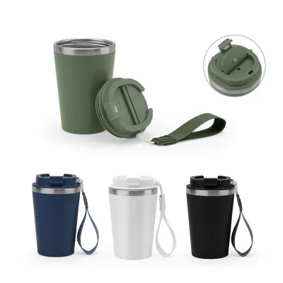 Spitz Copo de Viagem em Aco Inoxidavel 90 Reciclado Com Parede Dupla e Acabamento em Mate 460 ml