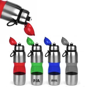 SQU 0183 - Squeeze personalizado de inox acabamento plástico 450 ml
