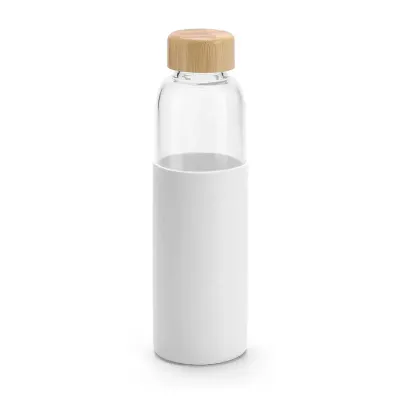 Squeeze 600ml em Vidro Com Luva em Silicone e Tampa em Bambu