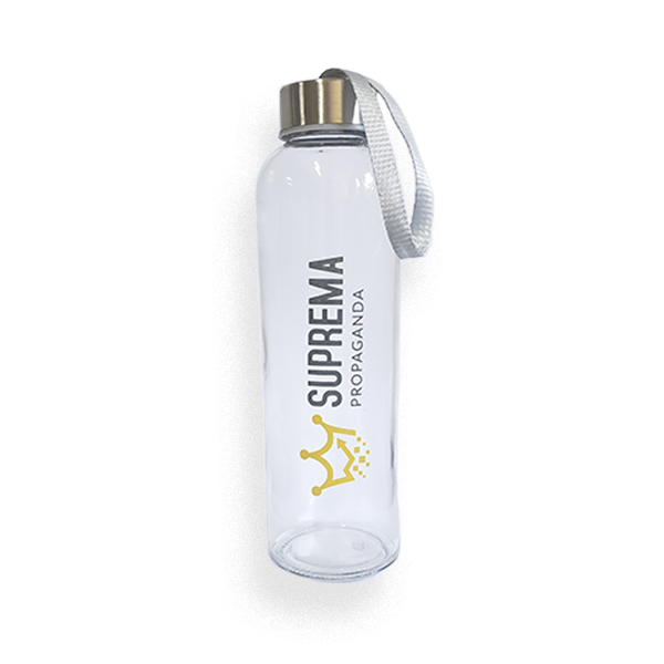 Squeeze de Vidro e Aço Inox Personalizado