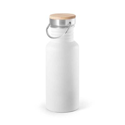 Squeeze em Aco Inox Com Tampa de Bambu Personalizada