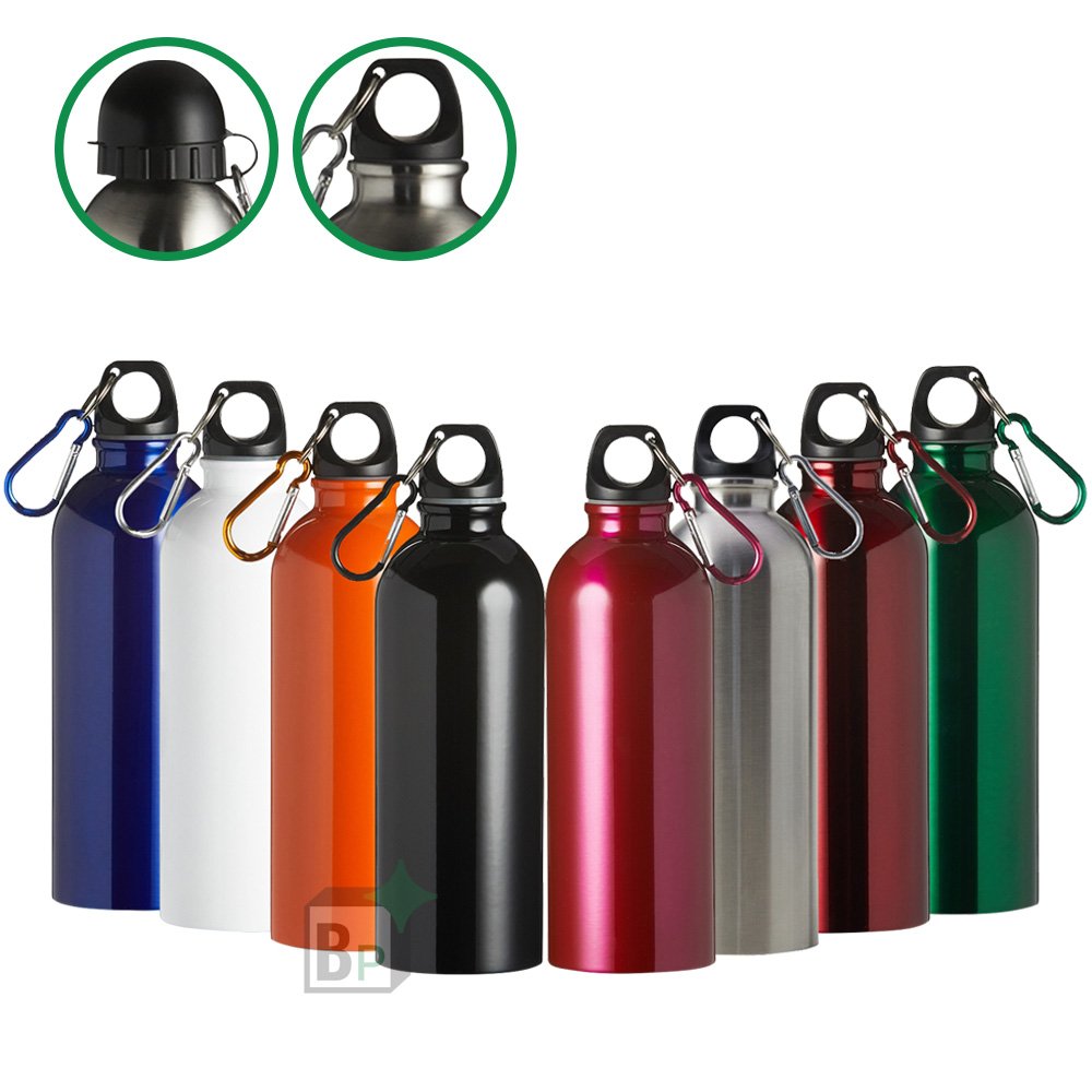 Squeeze Inox 500ml com Bico e Mosquetão Personalizado