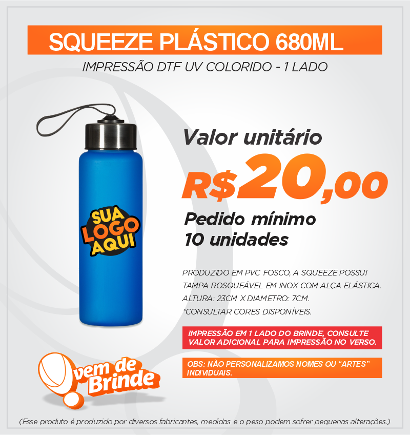 Squeeze Plástico 680ML