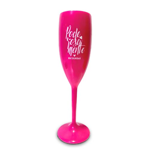 Taça acrilico personalizada rosa