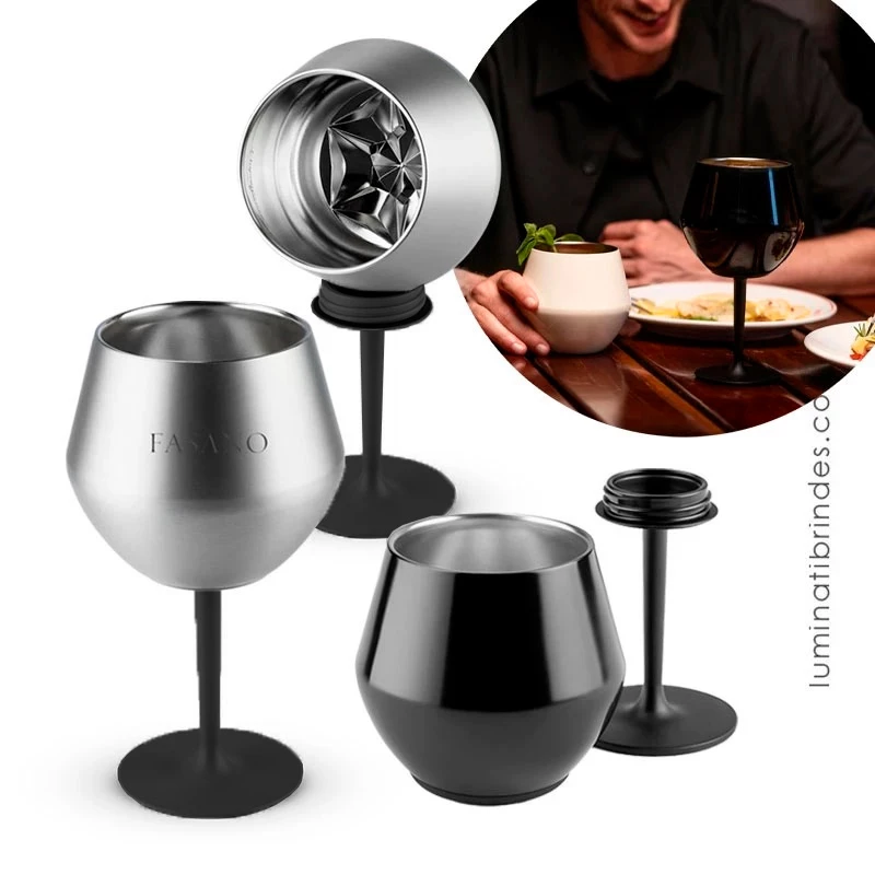Copo e Taça Térmica Cocktail 2 em 1