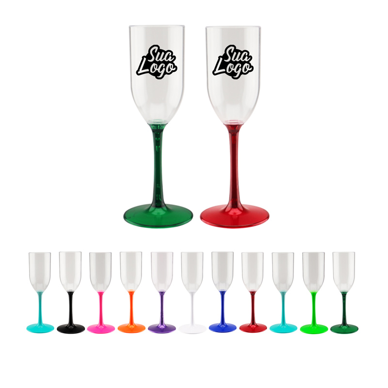 Taça de champanhe acrílica bicolor 190 ml
