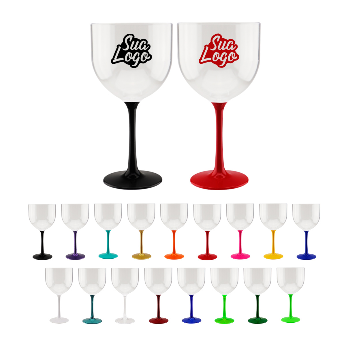 Taça de gin acrílica bicolor 550 ml