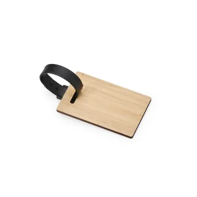 Tag identificador de bagagem em bambu
