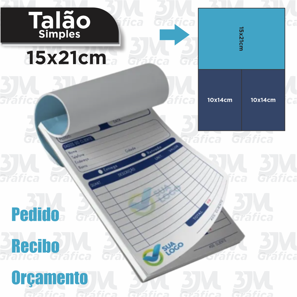 TALAO DE PEDIDOS 15x21cm 15x21cm Offset 75g 100 folhas