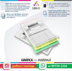 Talões Numerados Autocopiativos 20x30cm 20 x 30 cm Papel Copiativo 53g