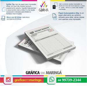 Talões Numerados Simples 20x30cm 20 x 30 cm Sulfite 75g 1x0 Sem revestimento Bloco com 50 folhas