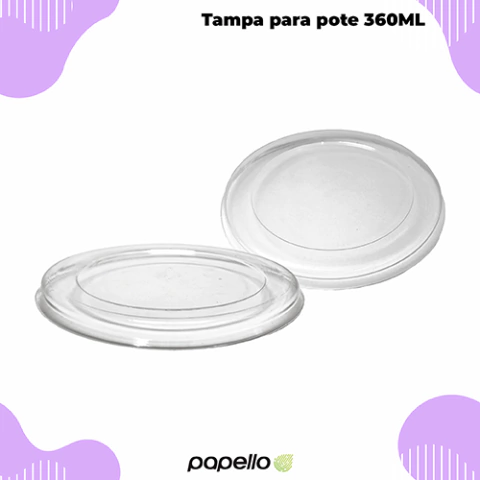 Tampa de Plástico Reta p/ Pote 360ml - 500 unidades