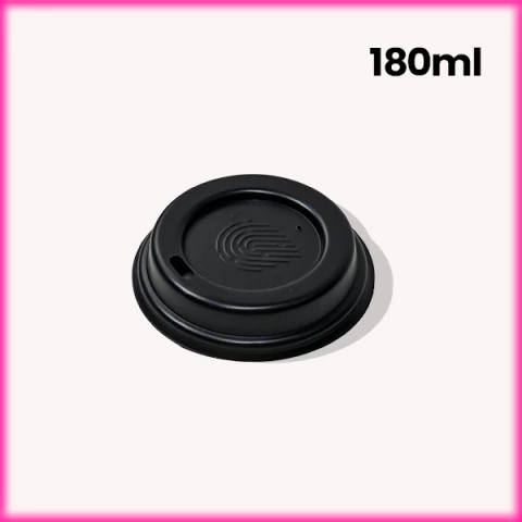 Tampa Plástica p/ Copo de Papel com Bico 180ml PRETA - 500 unidades