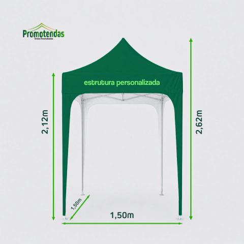 Tenda Sanfonada 1,50x1,50 Personalizada | Compacta, Resistente e Profissional