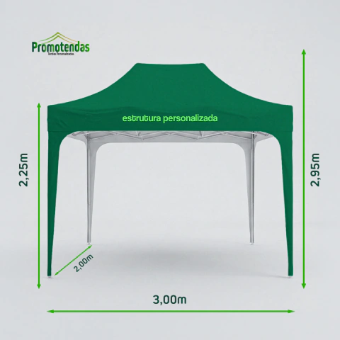 Tenda Sanfonada 3,00x2,00 Personalizada | Estrutura Profissional para Feiras, Eventos e Ações Promocionais