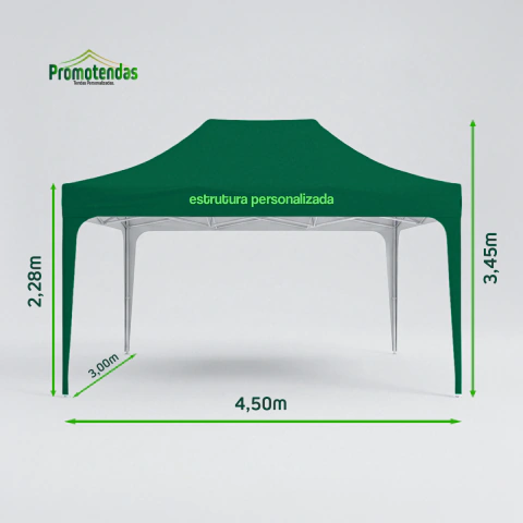 Tenda Sanfonada 4,50x3,00 Personalizada | Estrutura Profissional para Feiras, Eventos e Ações Promocionais