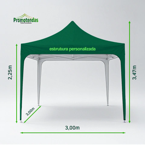 Tenda Sanfonada Padrão 3,00x3,00 | Sem Personalização