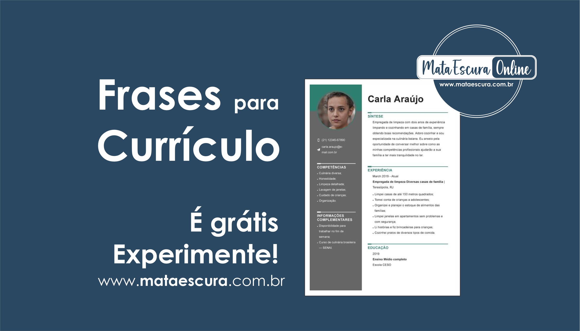 Texto para Currículo Objetivo