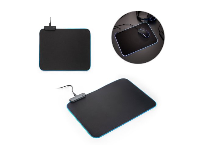 THORNE MOUSEPAD RGB. Tapete para jogos em poliéster com base antiderrapante em borracha