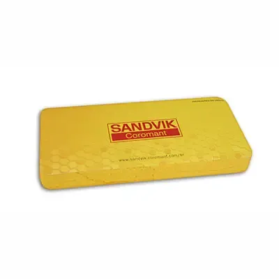 Toalha lavabo compactada amarela com logo