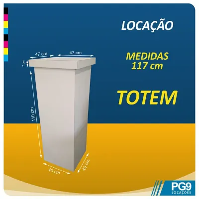 Totem Com 110 cm Altura Com Tampo de 47 x 47 cm