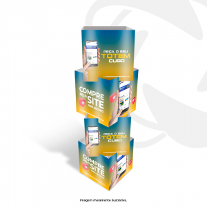 Totem Cubo 45x45x45x45 (4 unidades) Papel Duplex Matte 500g 4x0 cores Corte Reto