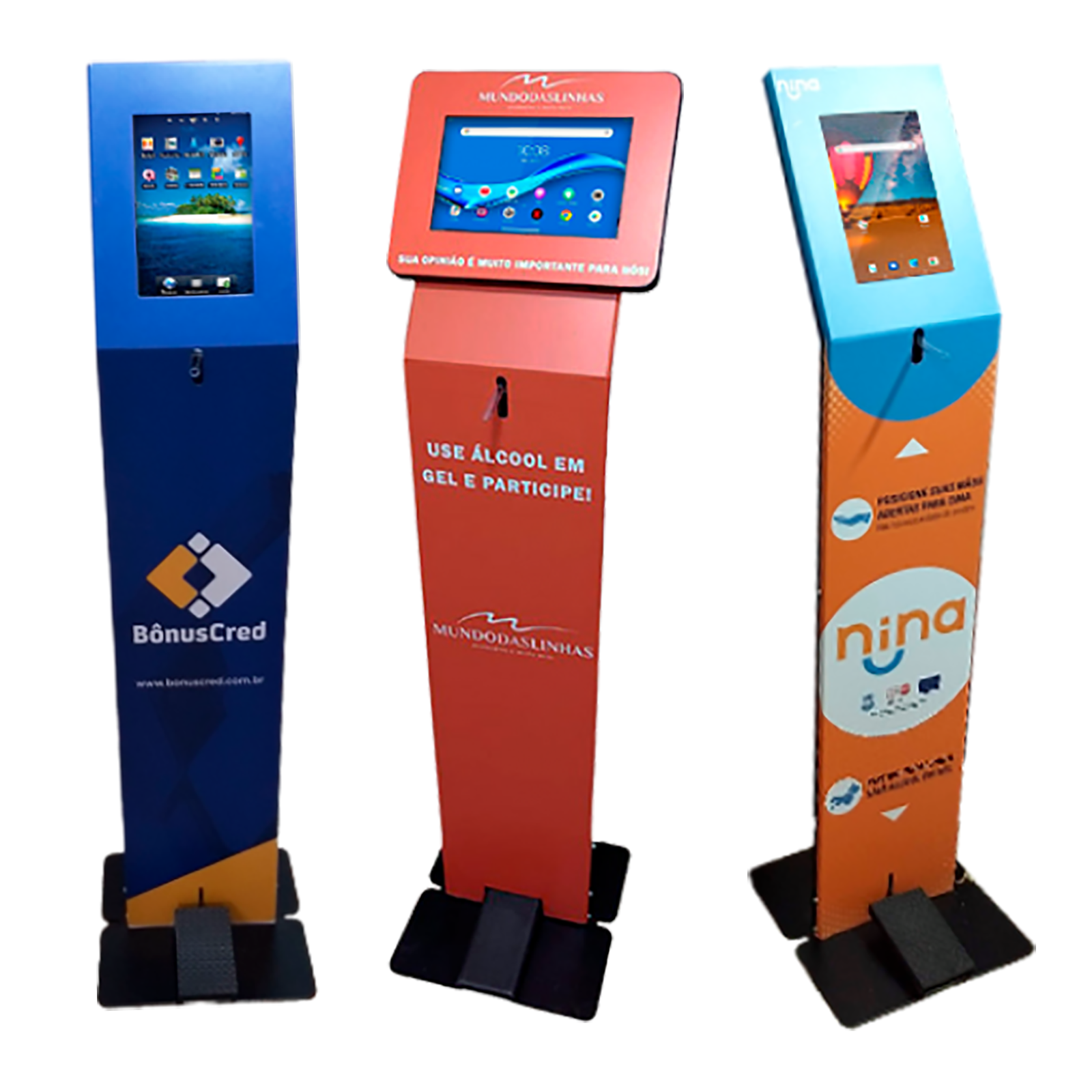 Totem Econômico para Tablet com Sistema Pedal