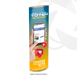 Totem Eliptico Tam. 40x140cm 40x1,40 Papel Duplex Matte 350g 4x4 cores Corte Reto