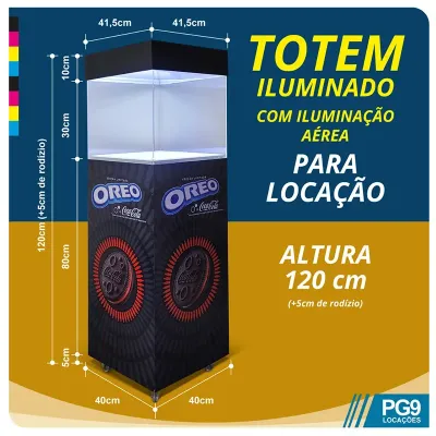 Totem Expositor Com Cupula Iluminada