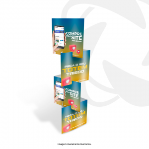 Totem Triedo 45x45x45 (4 unidades) Papel Duplex Matte 500g 4x0 cores Corte Reto