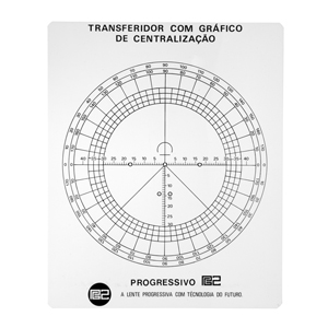 Transferidor com gráfico para centralização progressivo