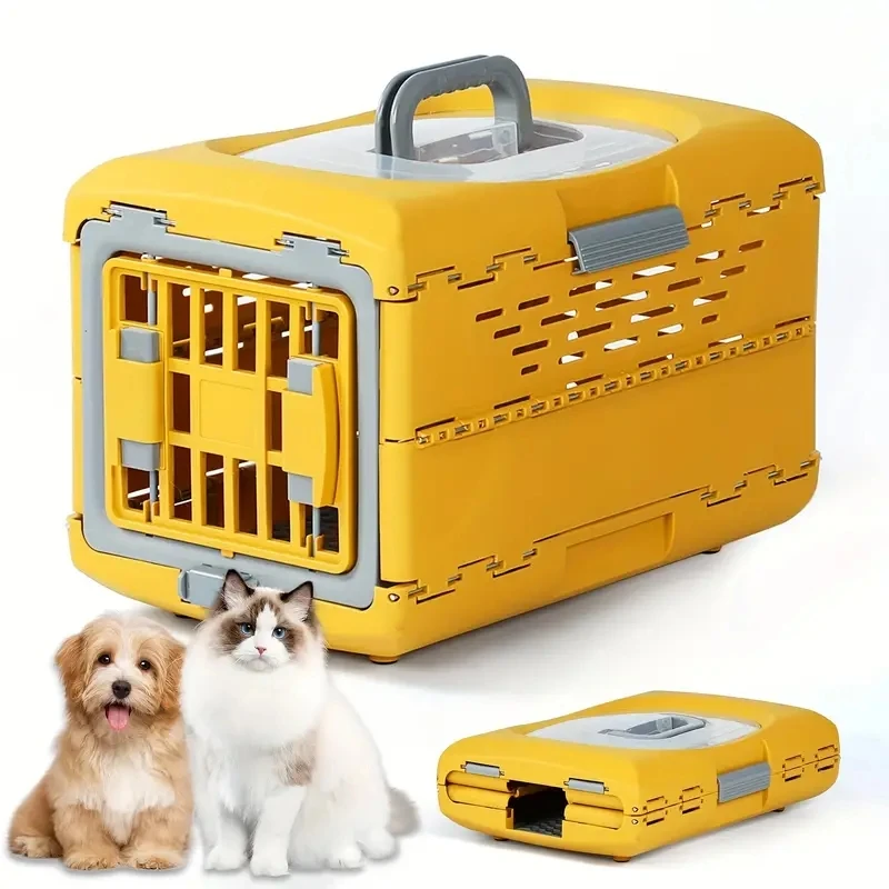 Transportador Dobrável Respirável para Gatos - Caixa Grande Ideal para Viagens