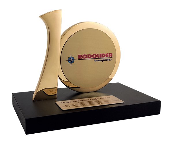 Troféu 10 Anos com Personalização da Marca