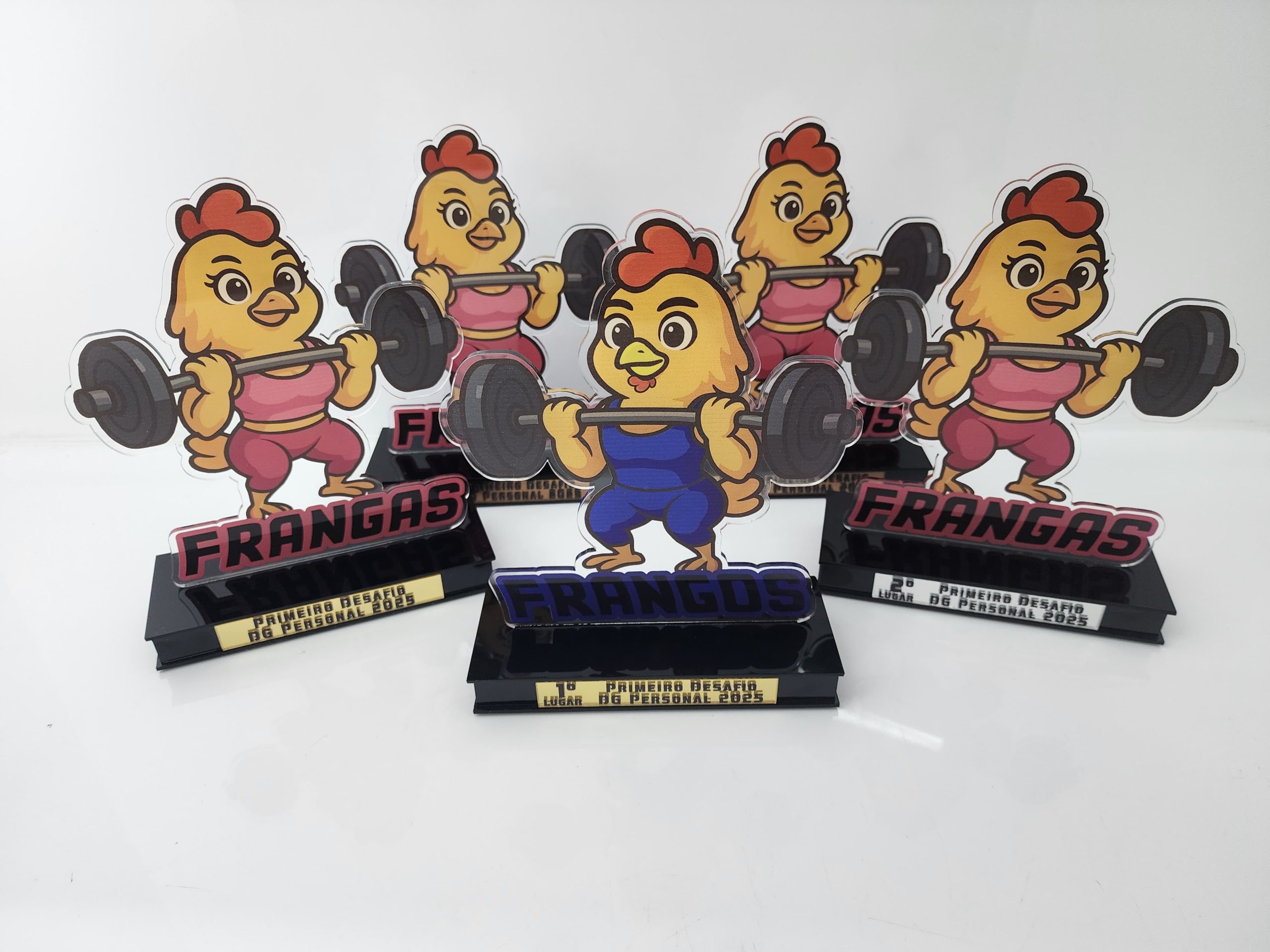 Troféu Acrílico Cristal com Impressão UV e Base com Placa - FM TROFÉUS - Troféus e medalhas personalizados